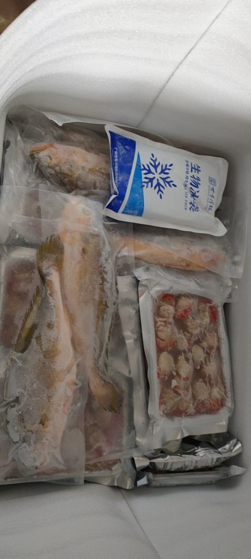 海产品:金鲳鱼，马鲛鱼，金线鱼，海虾，墨鱼肉饼，瑶柱，等
