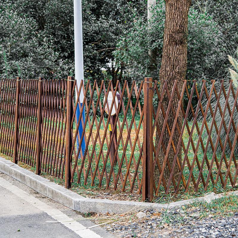 碳化防腐木插地栅栏围栏户外庭院护栏室外花园隔断围墙篱笆