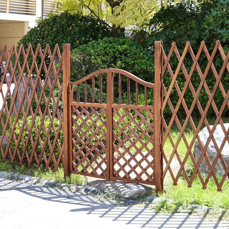 碳化防腐木插地栅栏围栏户外庭院护栏室外花园隔断围墙篱笆