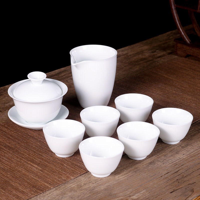 【送茶夹】茶具套装青花陶瓷家用泡茶器功夫盖碗整套简约茶杯