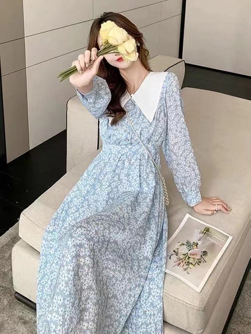 连衣裙子女春夏2022年新款设计感小众收腰显瘦气质打底裙