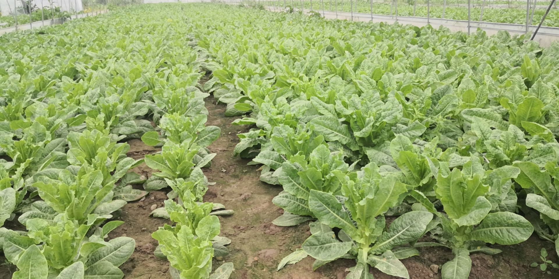 塑料大棚顶部覆盖黑色遮阳网,地面铺设微喷带,工作人员正在检查莴苣幼苗生长情况,背景显示温度计读数为32℃,遮阳区内实测地表温度26℃ 夏季莴苣育苗遮阳网覆盖现场