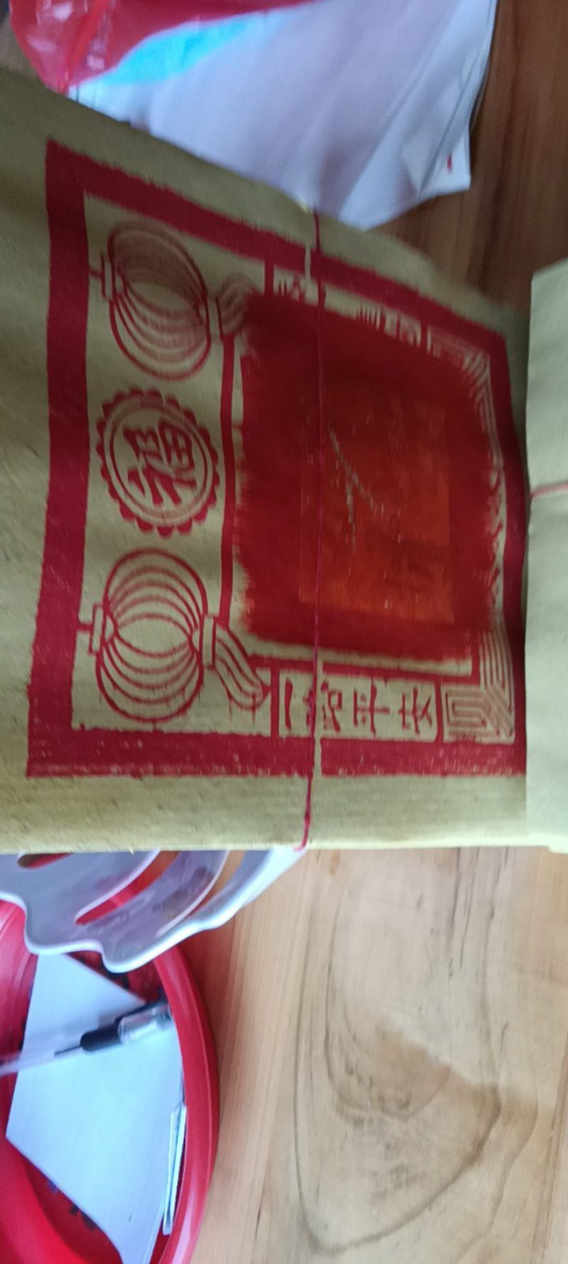农民自制的闽南信佛纸金中型2把为—件包邮。