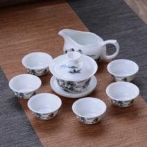 【-套装茶具】热销青花陶瓷家用泡茶器简约茶杯