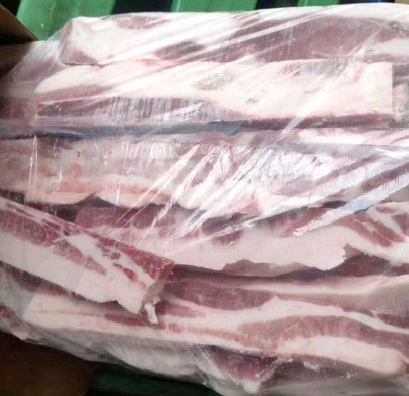 猪肉条20斤整箱批发冷冻新鲜五花肉去皮中方条五花散养