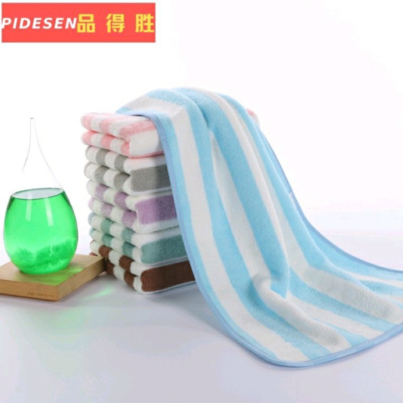 地摊产品条纹彩条经编珊瑚绒毛巾1O元条模式地摊货源批包邮
