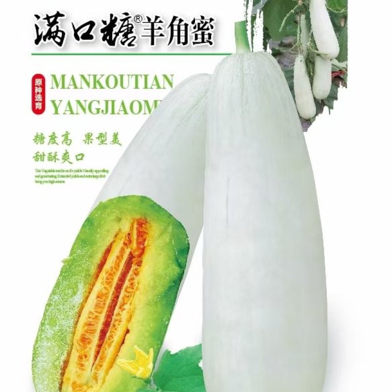 满口糖羊角蜜甜瓜种子全国包邮/甜瓜种子/杂交羊角蜜种子