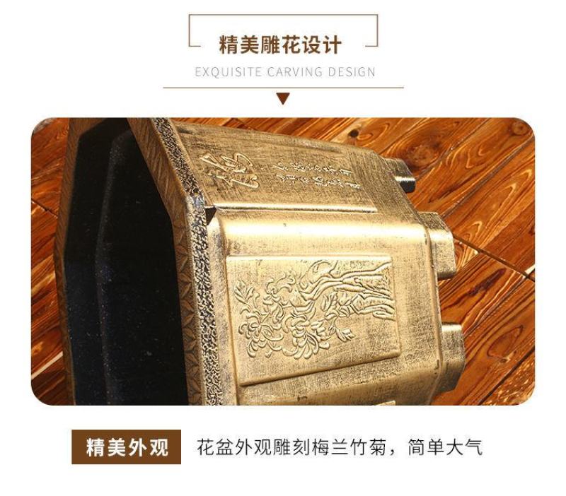 树脂加厚八角仿古花盆荷花蔬菜铁树盆景大号果树阳台庭院特价
