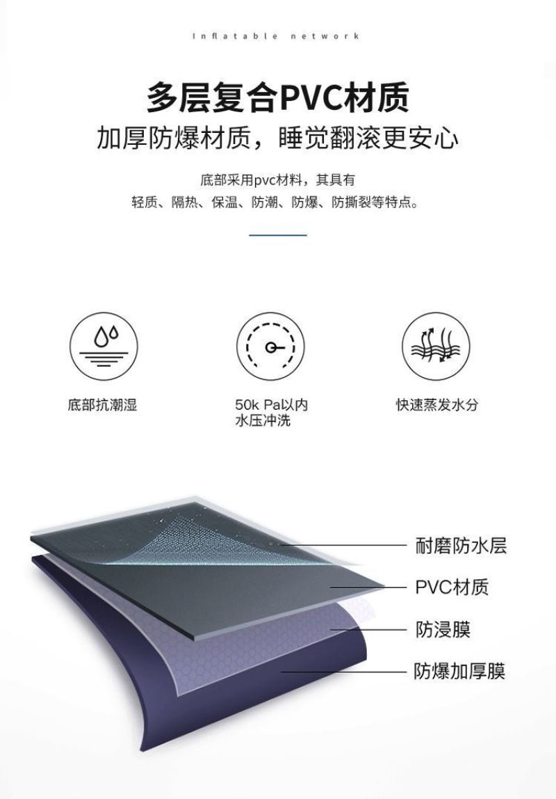 包邮充气床双层加厚气垫单人气垫床户外折叠气床家用双人床