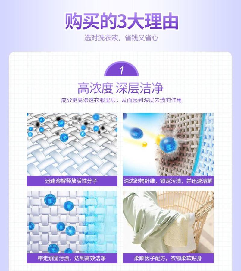 厂家洗衣液薰衣草香味除菌除螨亮白增艳超强去污家庭
