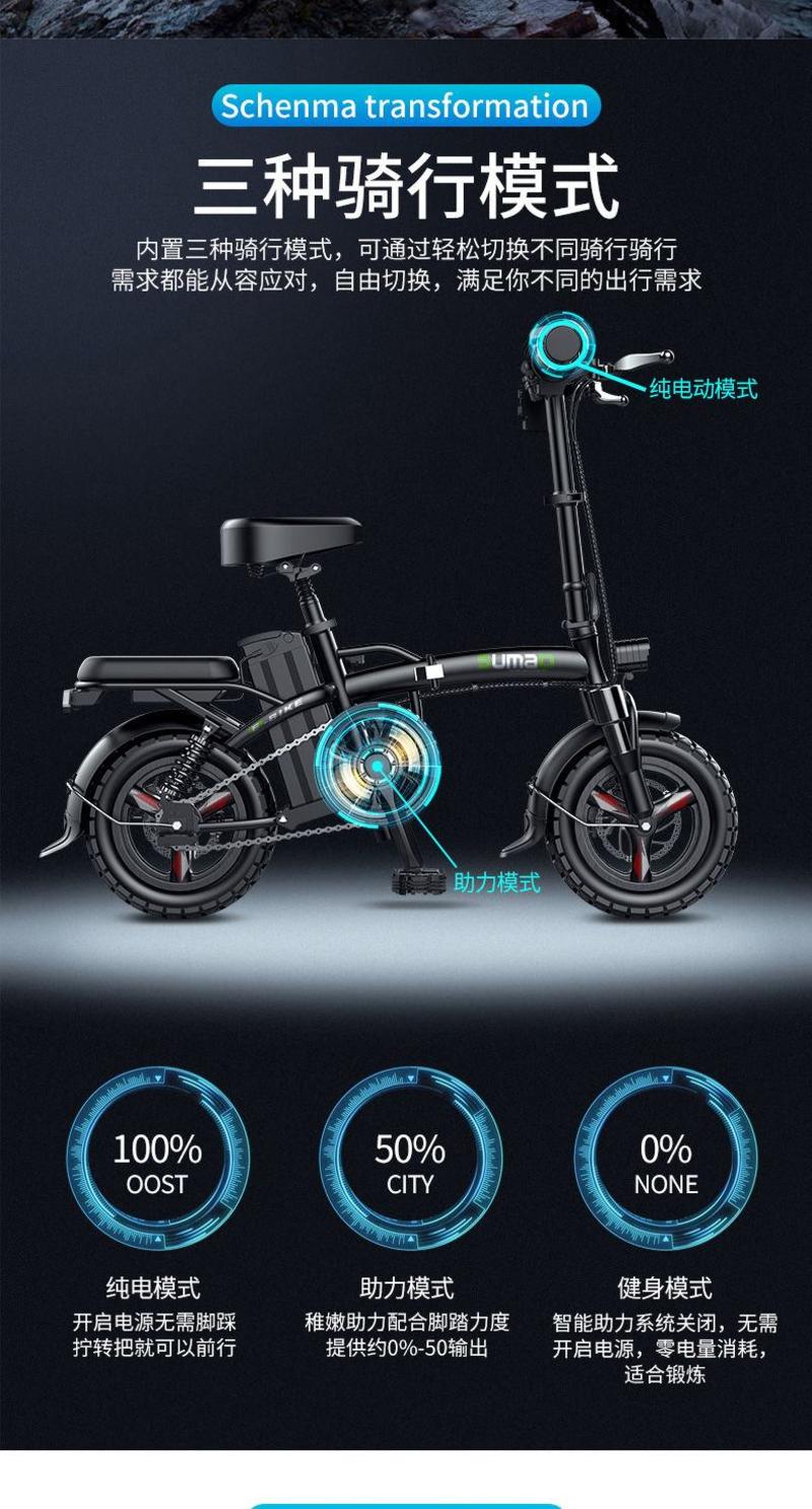 德国名顶电动车成人代驾小型电瓶车折叠电动自行车锂电池代步