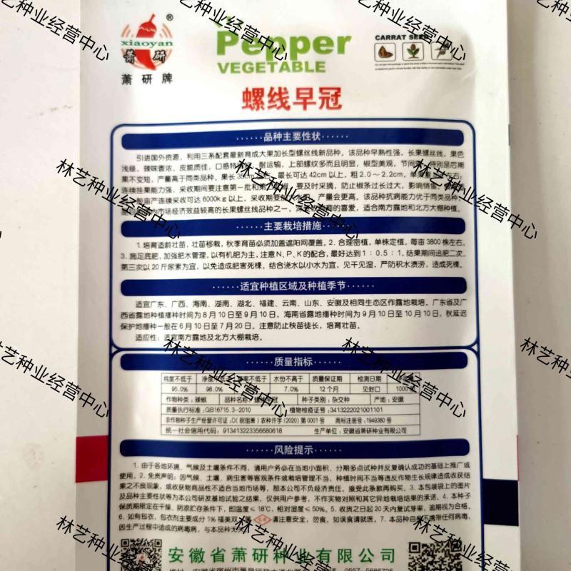 螺线早冠大果加长型螺丝线椒种子香辣味浓早熟高产抗病基地用