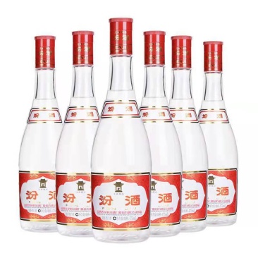 山西杏花村汾酒42度红盖汾酒玻汾475ml*6瓶整箱装清