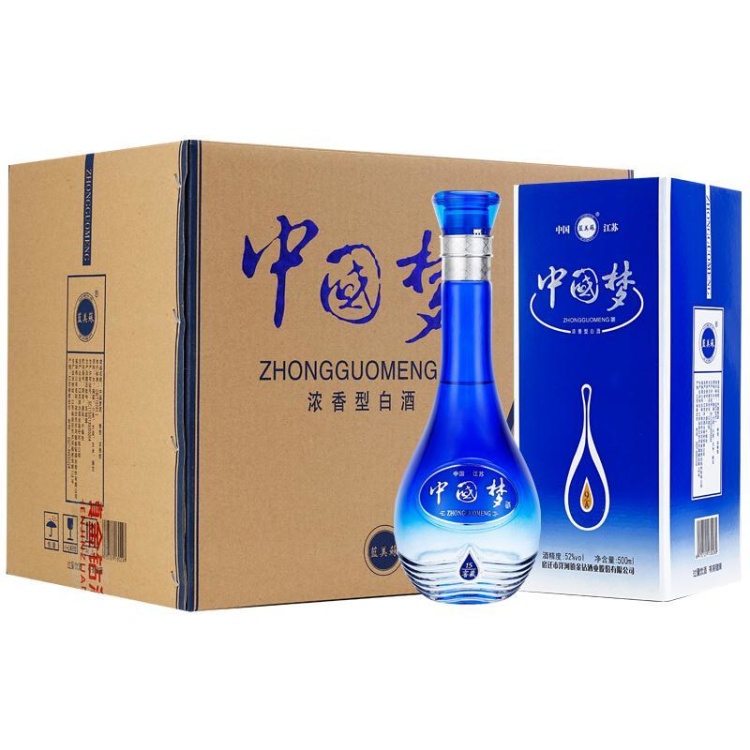 白酒批发]洋河镇中国梦白酒整箱特价原浆酒52度酒水500ml*6瓶价格