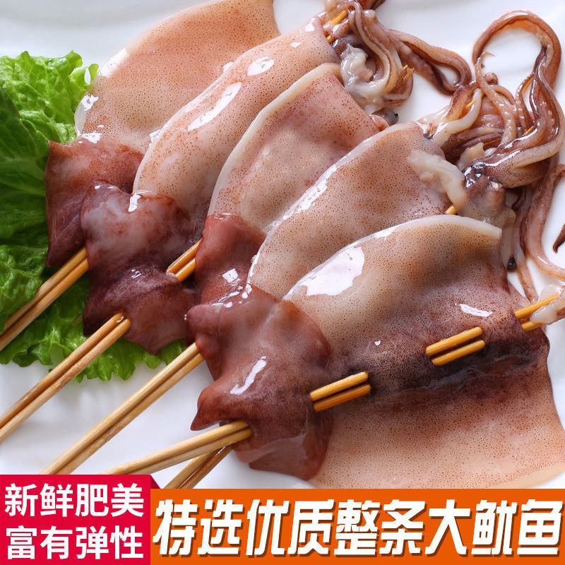 鱿鱼串批发烧烤铁板超大鱿鱼炸串新鲜冷冻半成品商用鱿鱼串