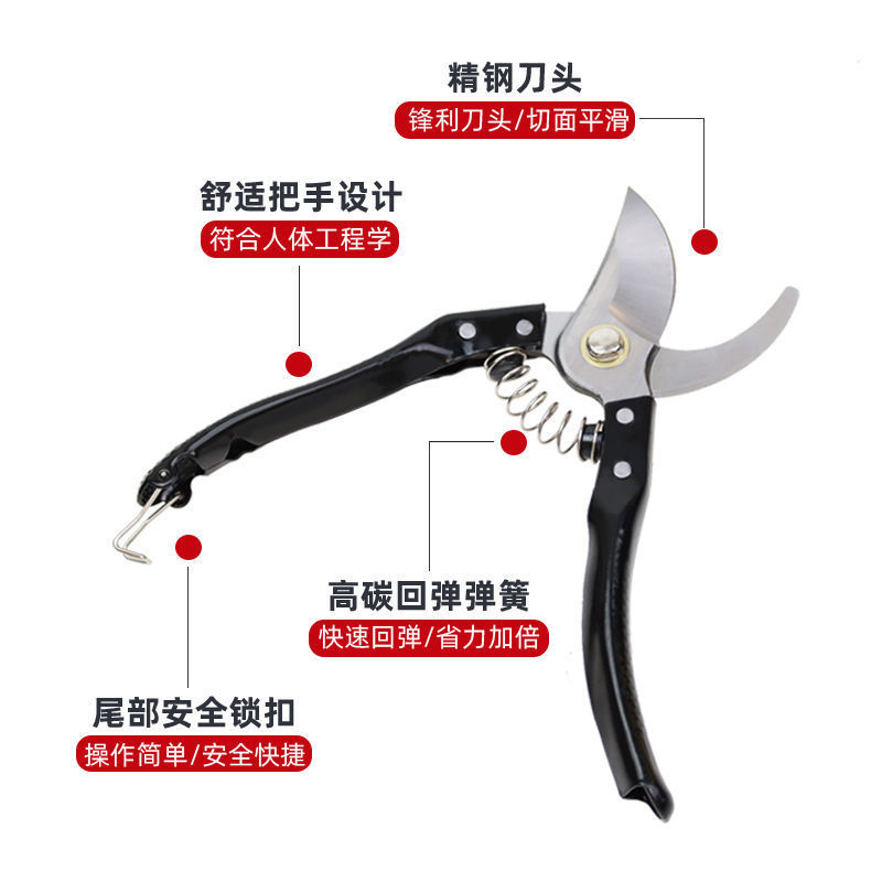 德国进口钢粗枝剪滑轮省力修枝剪刀园艺修花木果树嫁接园林剪