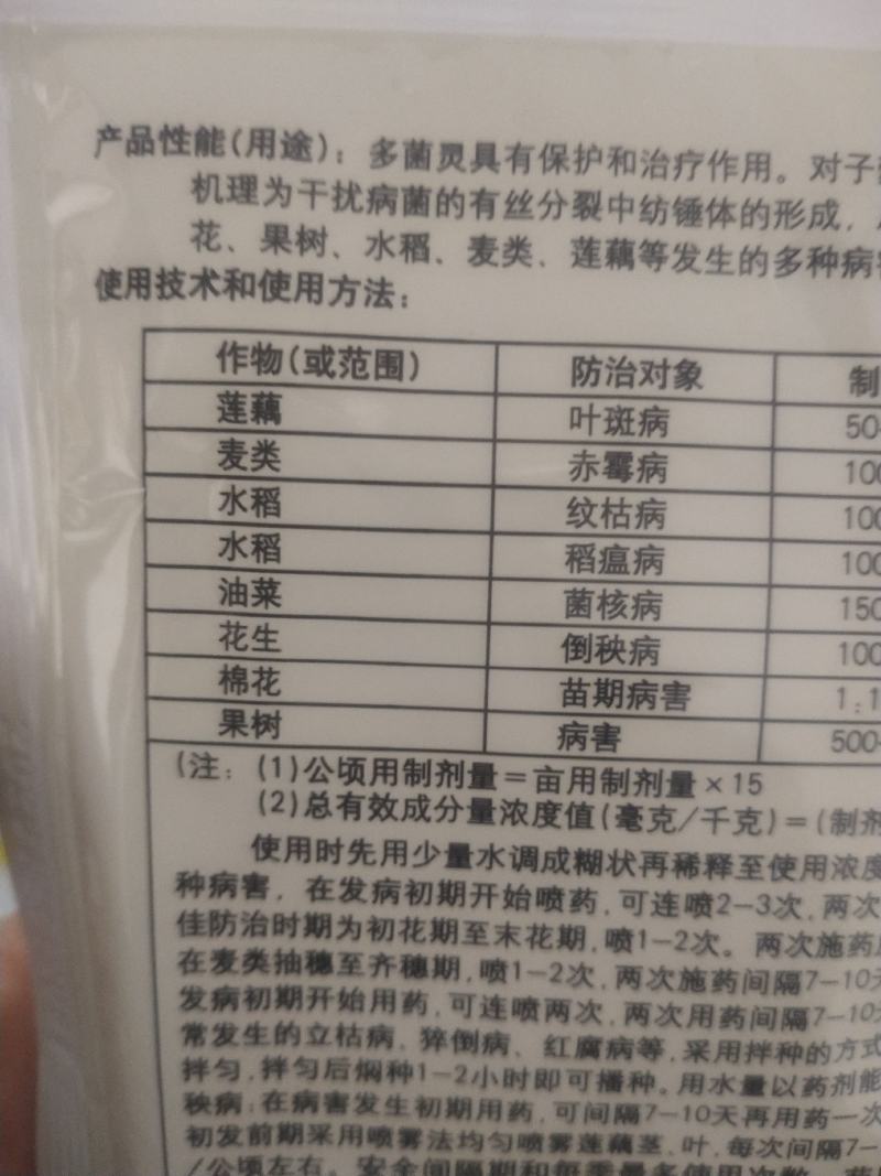 国光多菌灵叶斑病赤霉病纹枯病菌核病稻瘟病倒秧病