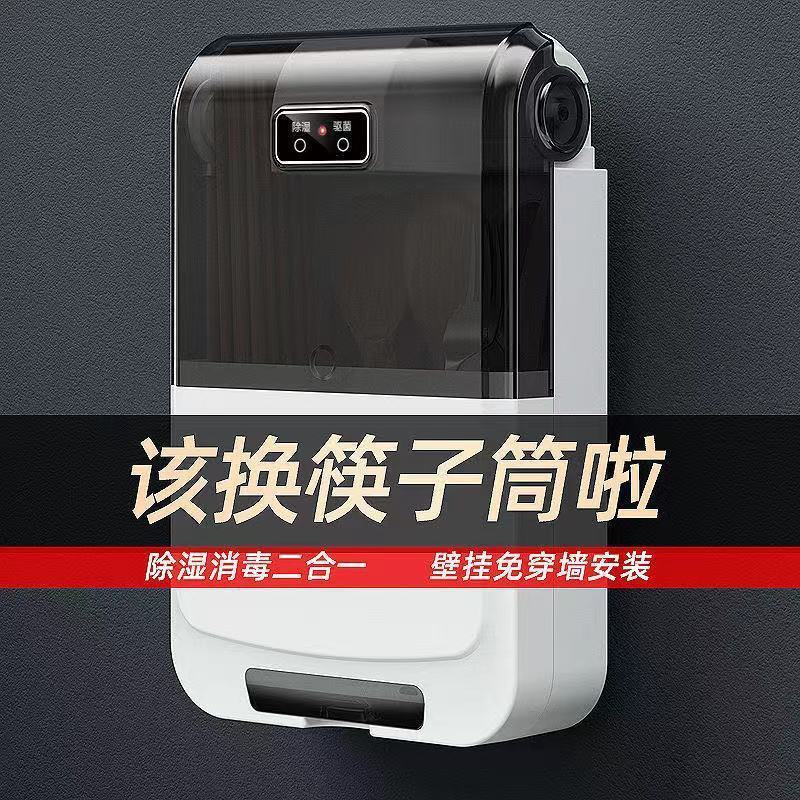 筷子筒壁挂式家用多功能沥水消毒防尘快子盒厨房筷子笼餐具收