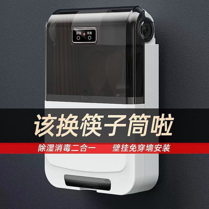 筷子筒壁挂式家用多功能沥水消毒防尘快子盒厨房筷子笼餐具收