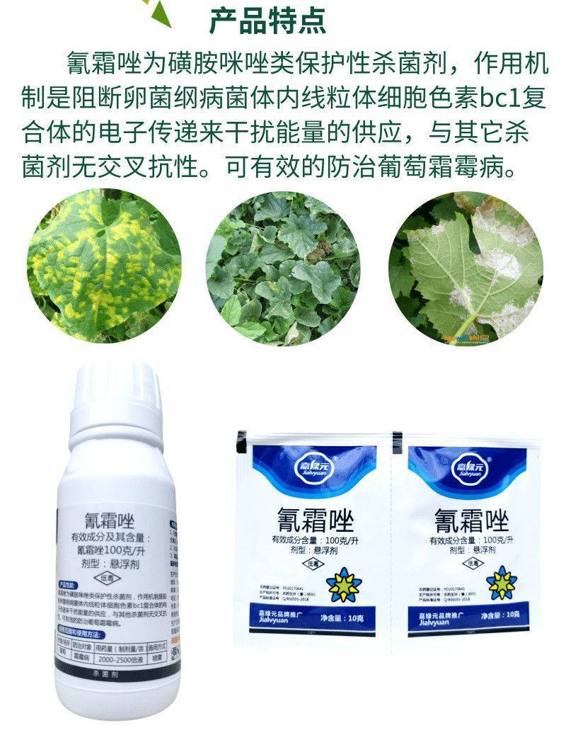 10%氰霜唑霜霉病疫病专用杀菌剂黄瓜葡萄西甜瓜霜霉病杀菌