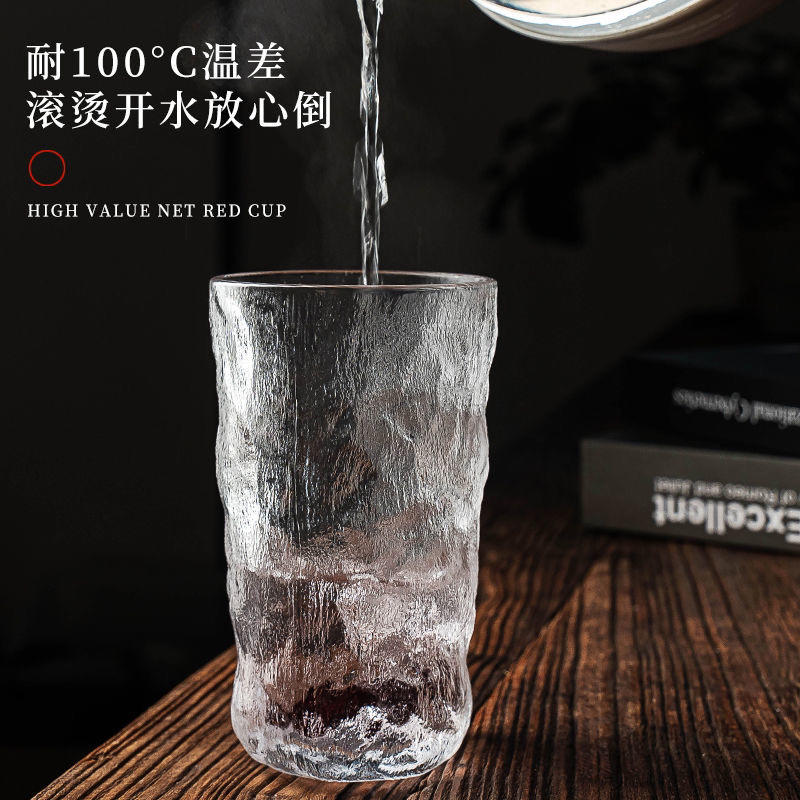 【包邮-家用玻璃杯】热销6个装冰川纹理果汁杯泡茶玻璃杯