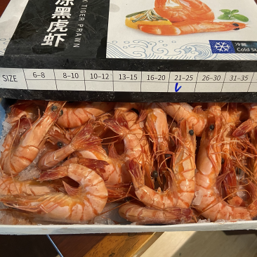【熟冻黑虎虾】净重700g一盒,欢迎各位老板前来选购