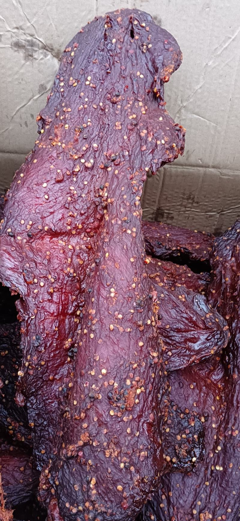 五香麻辣大块肉，里脊大块肉，颜色好，味道好，干度也好