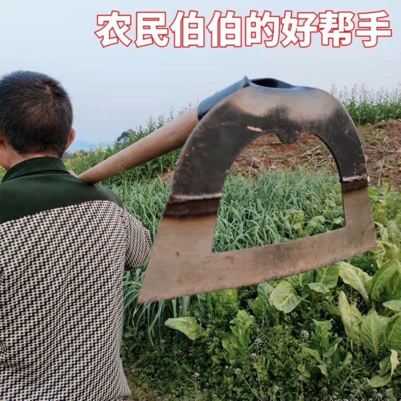 空心锄草锄头加厚锯片钢锄头除草神器农用长柄锄头全钢加厚