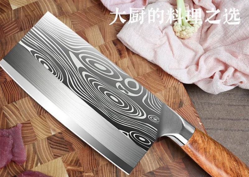 德国钢材斩切刀不锈钢菜刀厨师专用切片砍骨刀酒店切菜肉家用