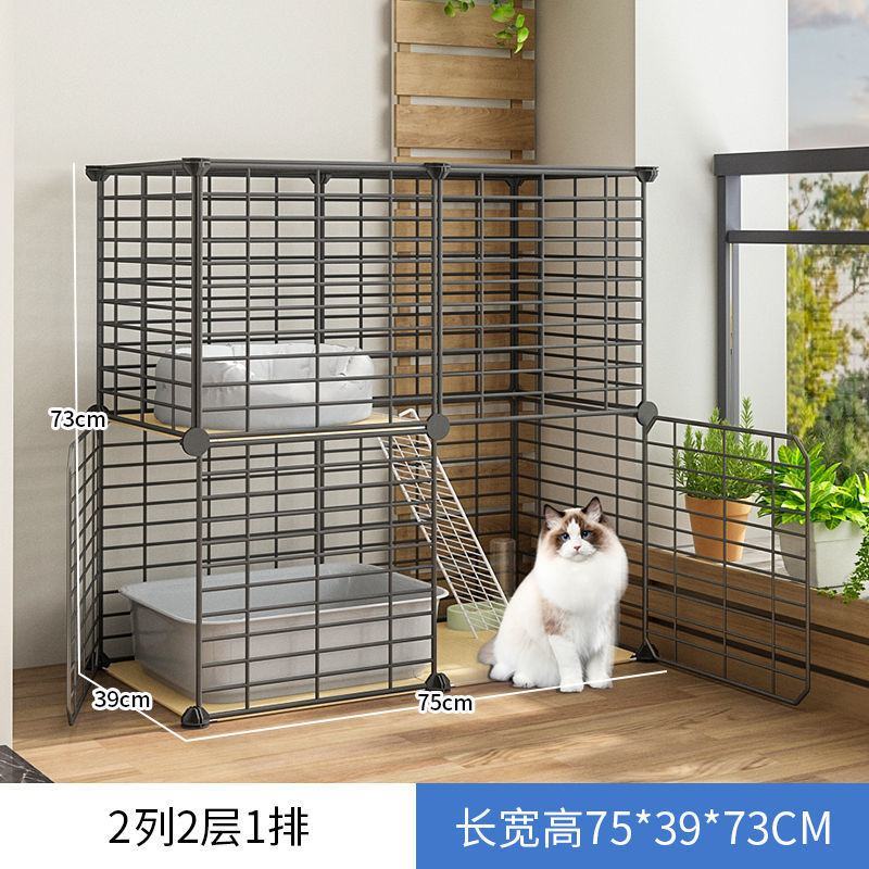 猫笼子家用别墅超大自由空间室内带厕所小型猫舍双层猫屋猫咪