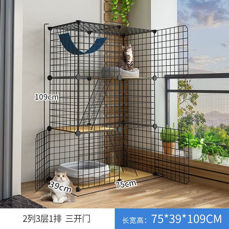 猫笼子家用别墅超大自由空间室内带厕所小型猫舍双层猫屋猫咪