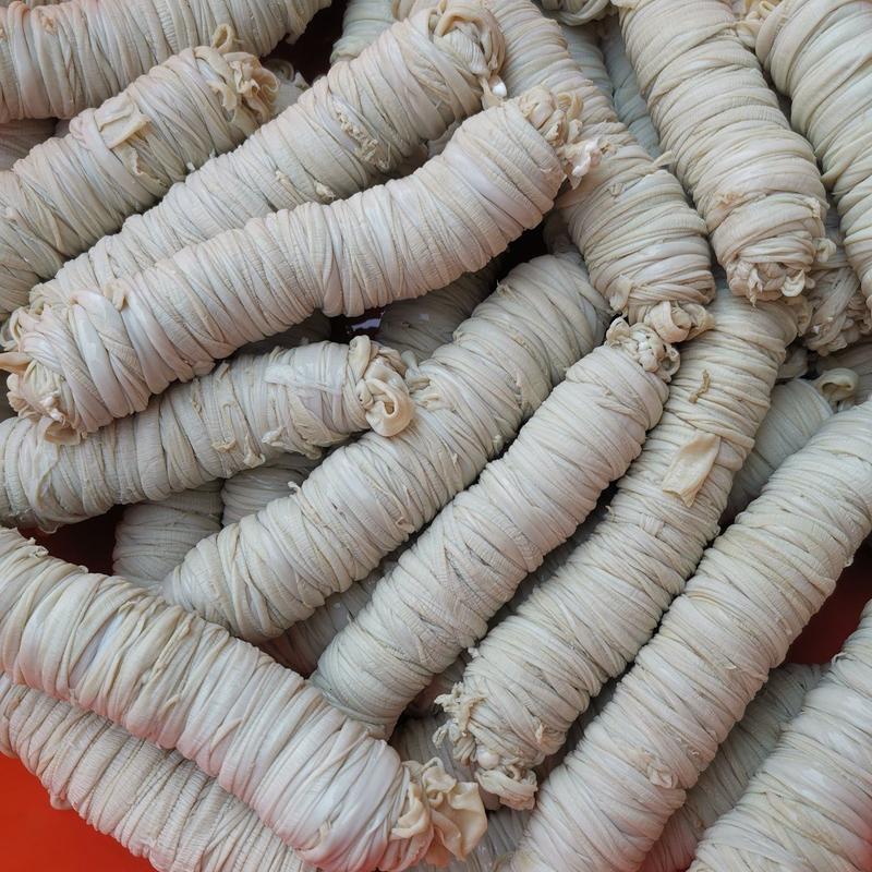 浙江台州正宗优质小肠卷，纯猪肠皮，干净卫生，Q弹口感香
