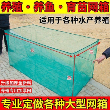 10目加盖网箱可定制水产养殖网存鱼养鱼孵化育苗鳅鳝虾