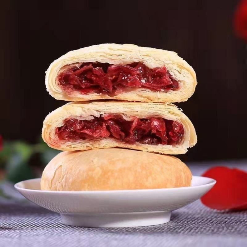 鲜花饼云南特产玫瑰饼手工糕点点心早餐零食小吃整箱工厂整箱