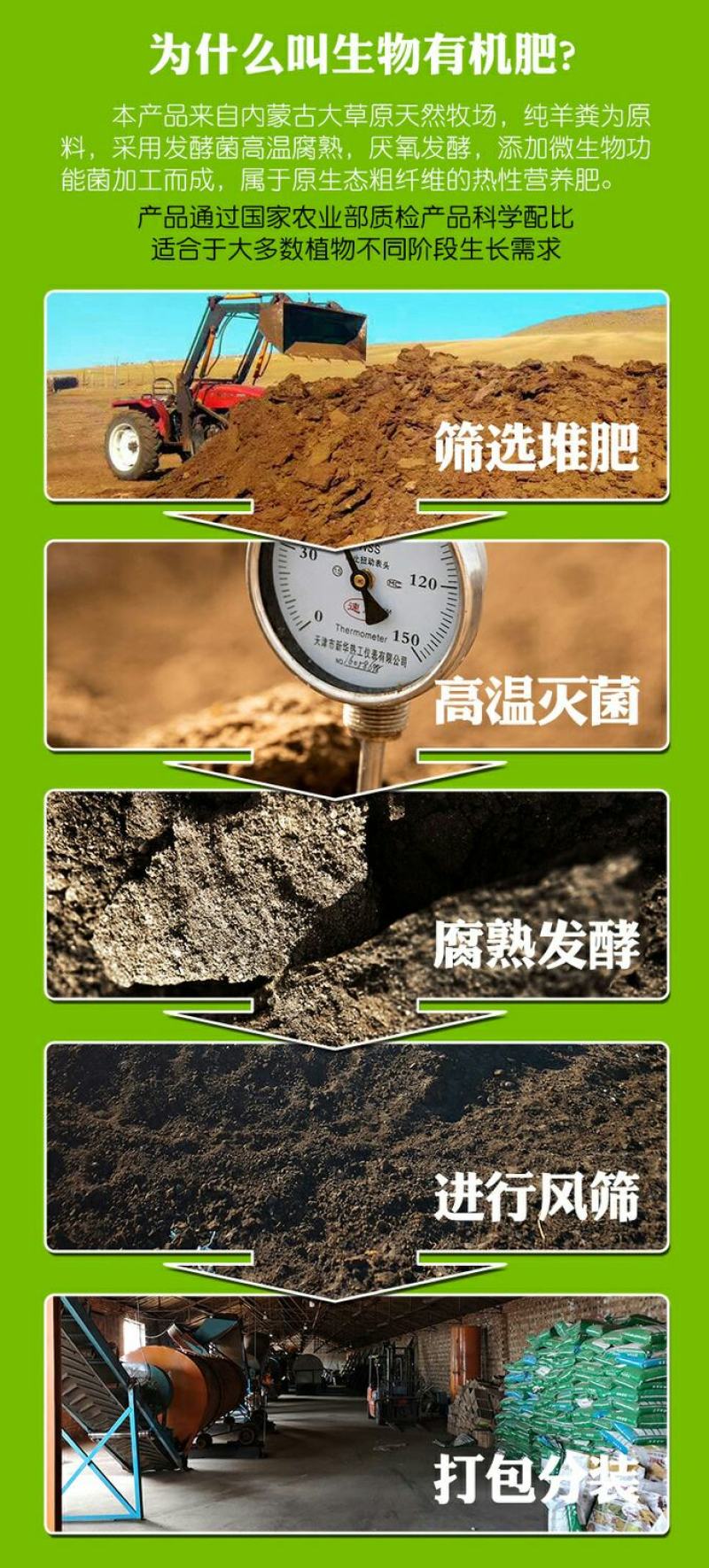 内蒙纯羊粪发酵肥料绿植养花果树蔬菜花生盆栽多肉通用型肥料