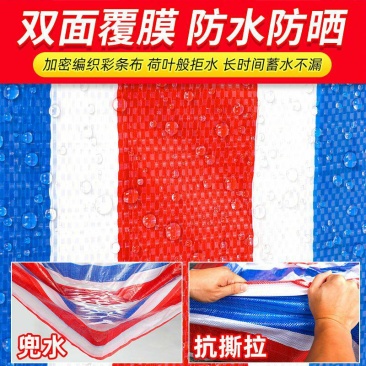 正品100%丙料85克经济实惠型彩条布双面膜三色布