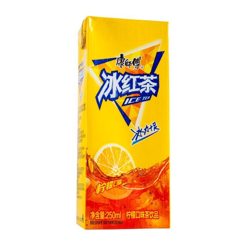 康师傅冰红茶柠檬味250ml*24盒整箱批发饮料*12盒