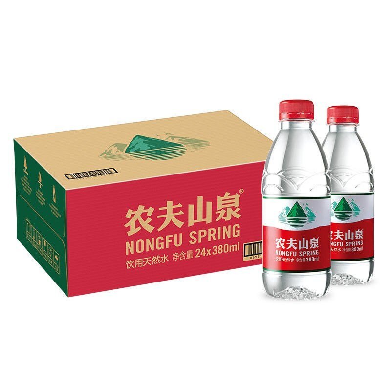 农夫山泉饮用水饮用天然水380ml*24瓶整箱矿泉水