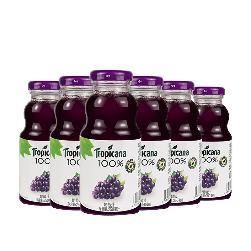 纯果乐葡萄汁纯果汁250ml*6瓶葡萄汁葡萄汁包邮