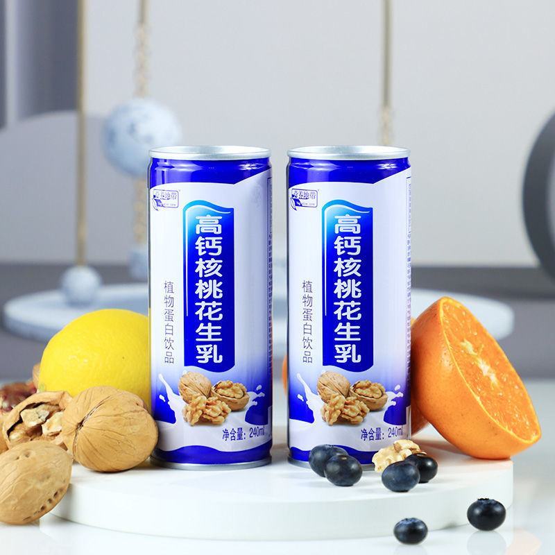 高钙核桃乳240ml*16罐整箱植物蛋白饮品核桃露花生奶