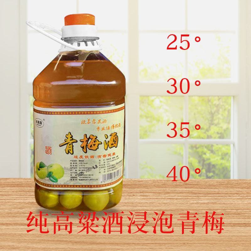 青梅酒酸甜梅子酒农家自酿高粱酒浸泡型5斤高度微赠果酒
