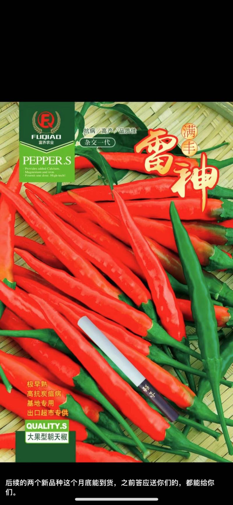 雷神朝天椒种子，早熟品种，超大果，