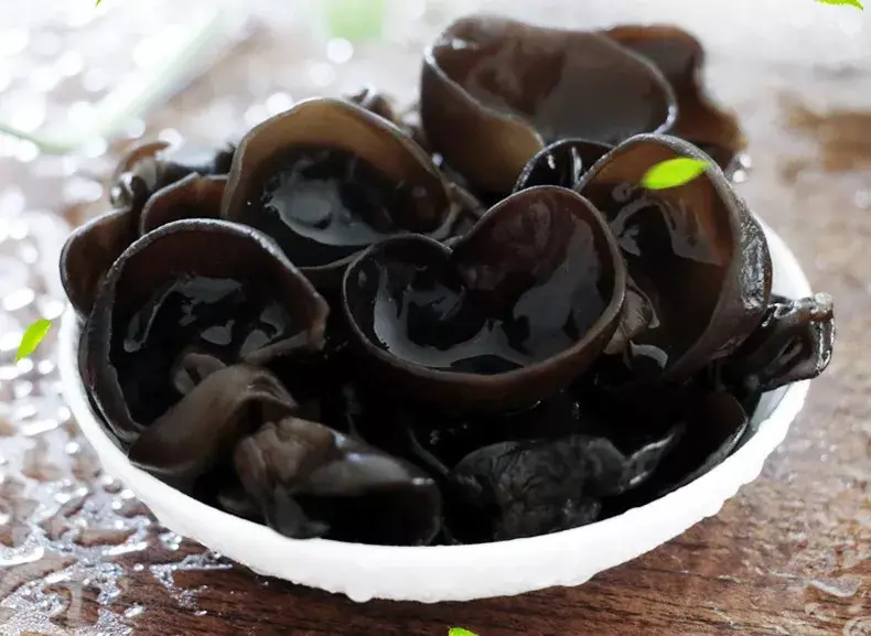 泡发中的秋木耳特写