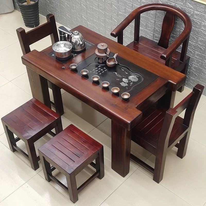 老船木茶桌椅组合实木功夫茶几泡茶桌茶台中式仿古家具茶艺桌