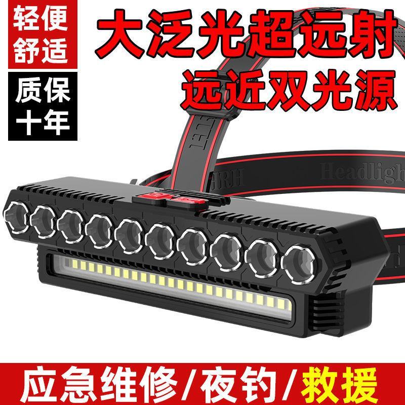 超亮LED头灯强光可充电户外防水钓鱼灯头戴式远射氙气矿灯