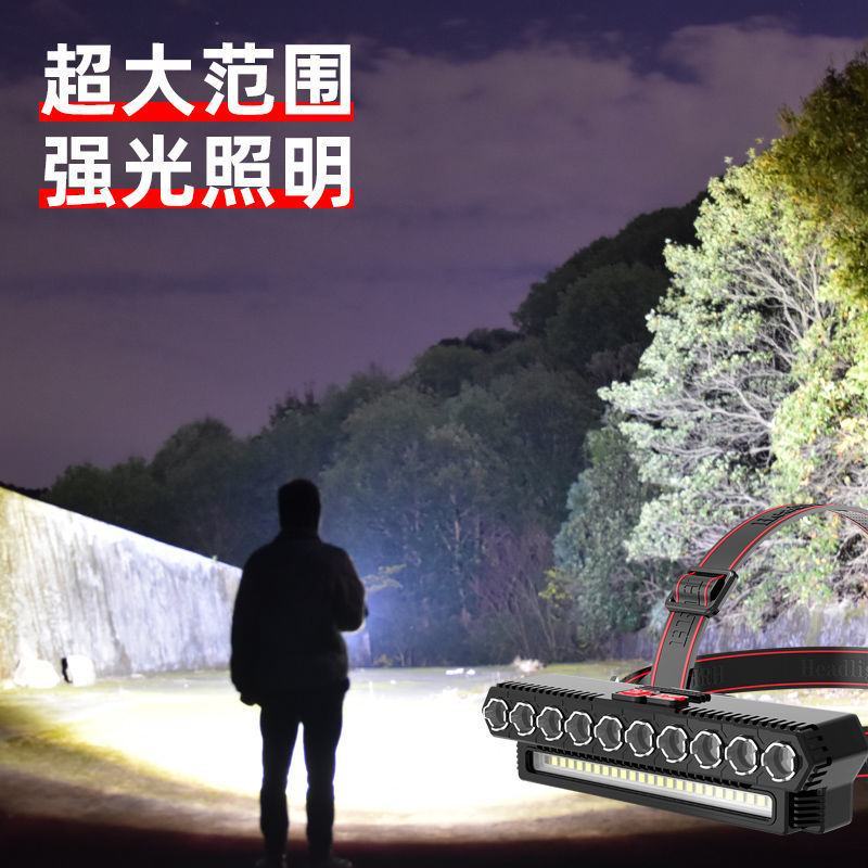 超亮LED头灯强光可充电户外防水钓鱼灯头戴式远射氙气矿灯
