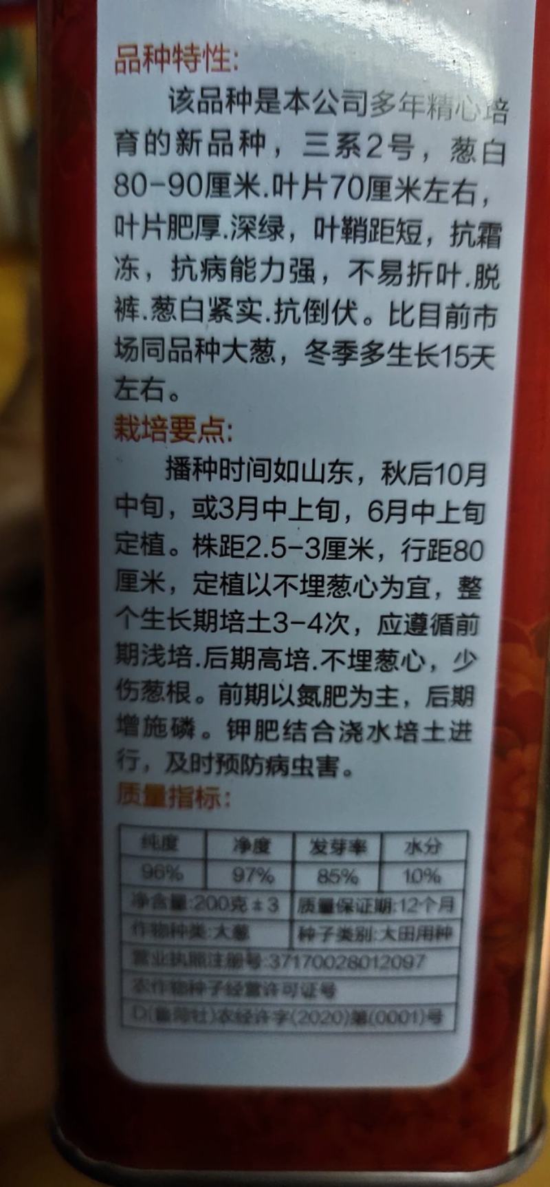 大葱种子三系2号抗霜冻，抗病能力强，不易折叶.