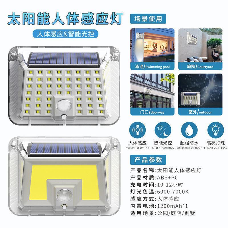 太阳能庭院灯超亮照明家用户外人体感应灯天黑自动亮防水壁灯