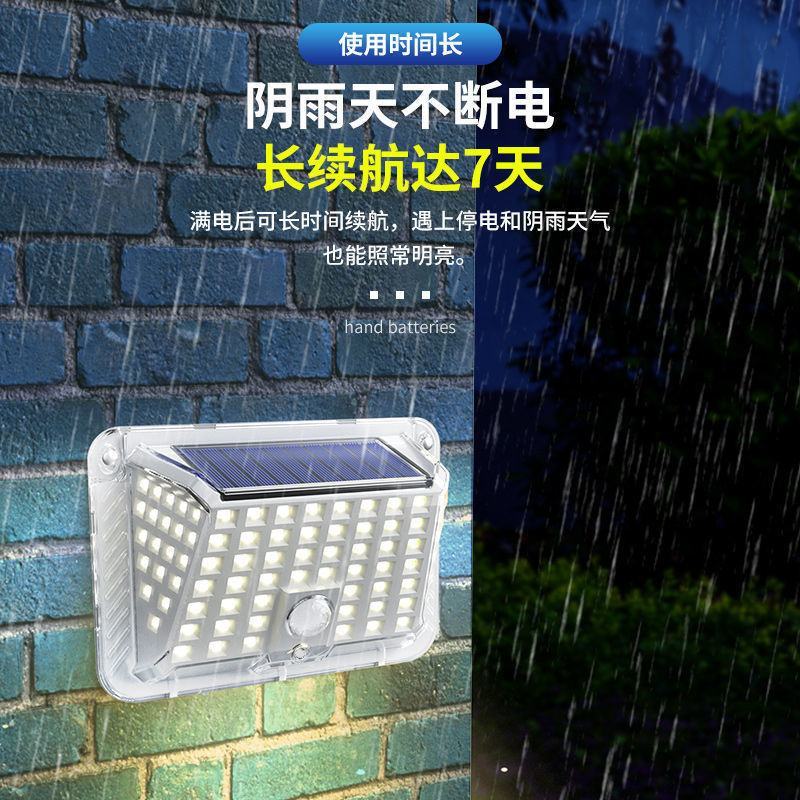太阳能庭院灯超亮照明家用户外人体感应灯天黑自动亮防水壁灯