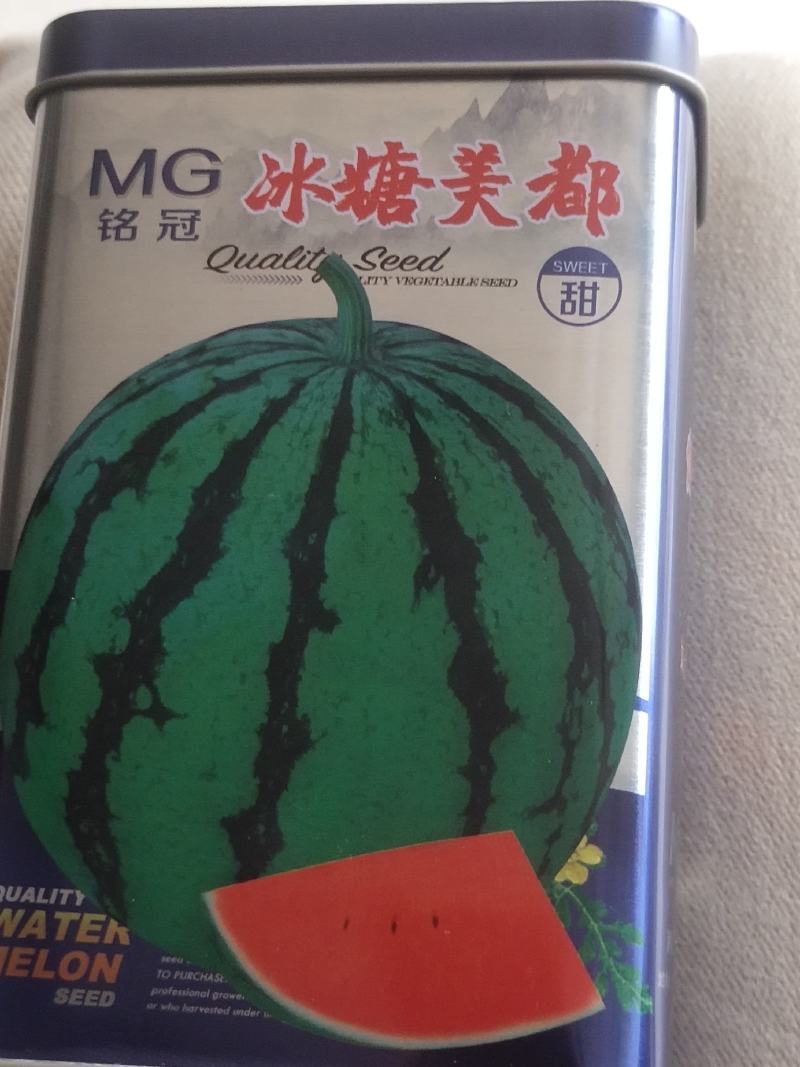冰糖美都西瓜种子，果皮浅绿色，单果10公斤。口感好。